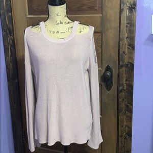 Dusty Pink Cold Shoulder Sweater